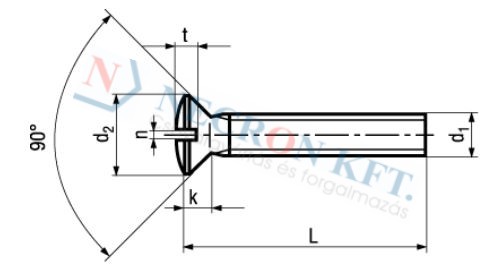 Slotted raised countersunk head screws (DIN964-MŰA0-0050)