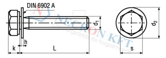 Hex head assembled screws with captive flat washer DIN 6902 A (DIN933Z1-A2-0040)