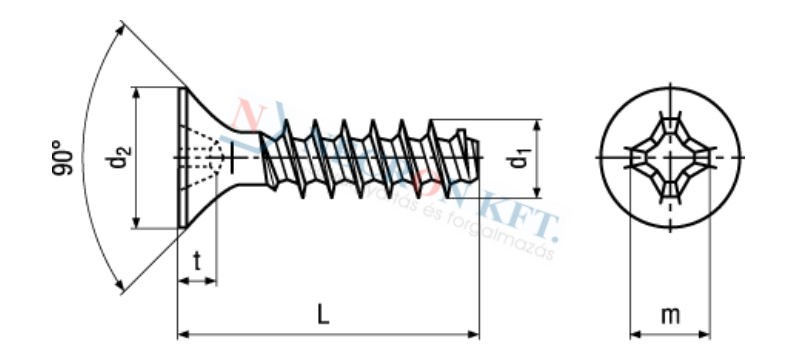 Phillips flat countersunk head PT® screws form H 13580