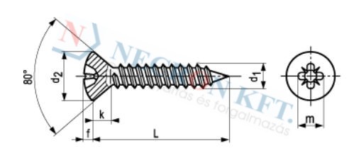 Pozi oval countersunk head tapping screws form Z, with cone end type C 14067