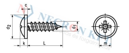 Pozi pan head tapping screws with collar, form Z and cone end type C 14072