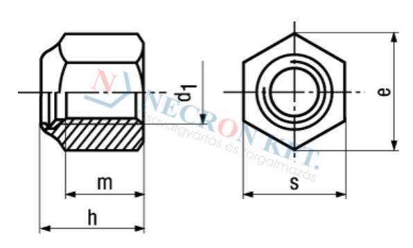 Prevailing torque hexagon nuts with polyamid insert, heavy type 164