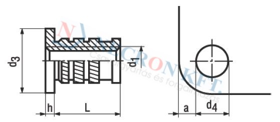 Press-in threaded inserts for thermoplastics and thermosettings (NCN20003-SA-0300)