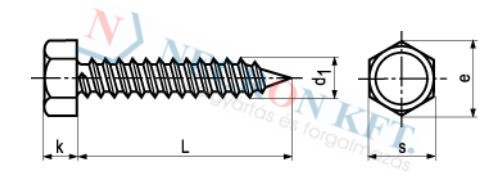 Hex head tapping screws with cone end type C (DIN7976C-ZN-0028)