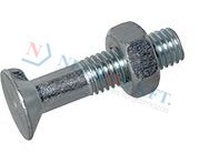 Flat head plow bolts with retaining key and hex nut 279