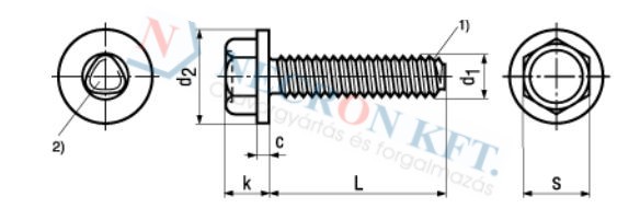 Hex head thread forming screws ~type D, metric thread, with flange 3326