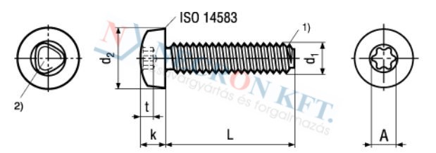 Hexalobular (6 Lobe) socket pan head thread forming screws ~type C, metric thread 5653