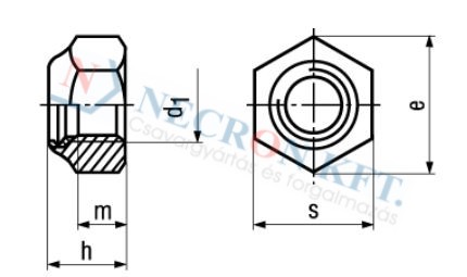 Prevailing torque type hex lock nuts thin type, with polyamide insert 637