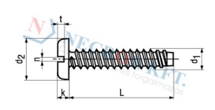 Slotted pan head tapping screws with flat end type F 992
